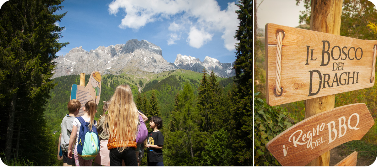 parco tematico e percorso didattico nel bosco legno