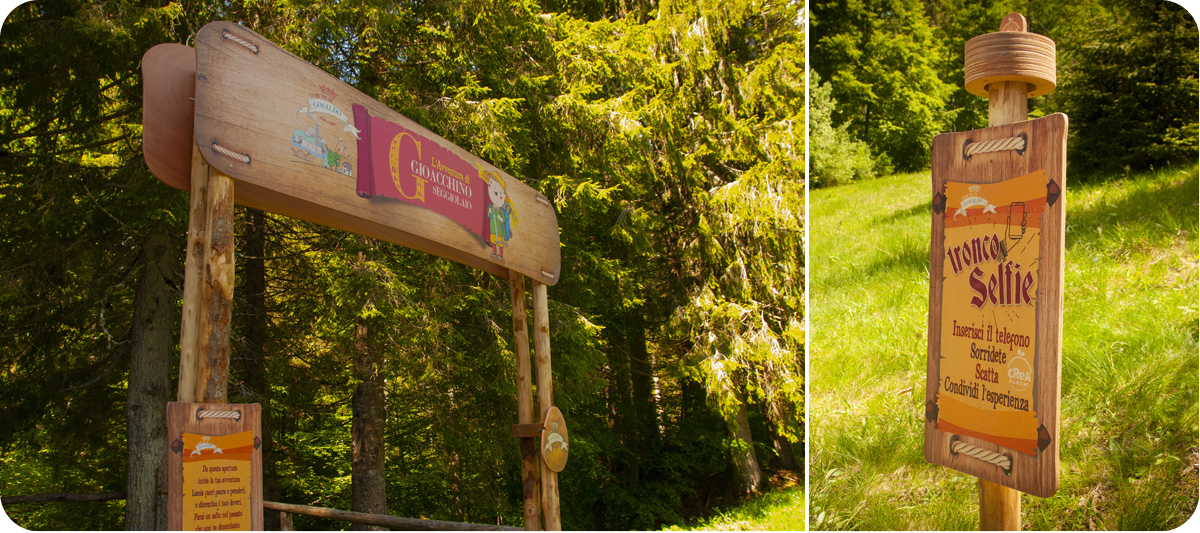 parco tematico e percorso didattico nel bosco legno