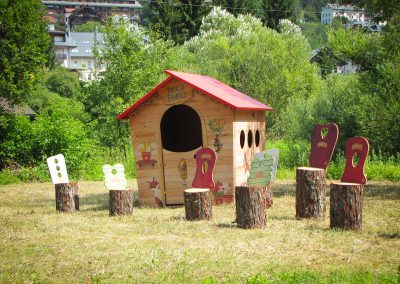 percorso nel bosco, crea parchi, percorso didattico, gnomi del bosco, giocabosco, Tarvisio, Udine.